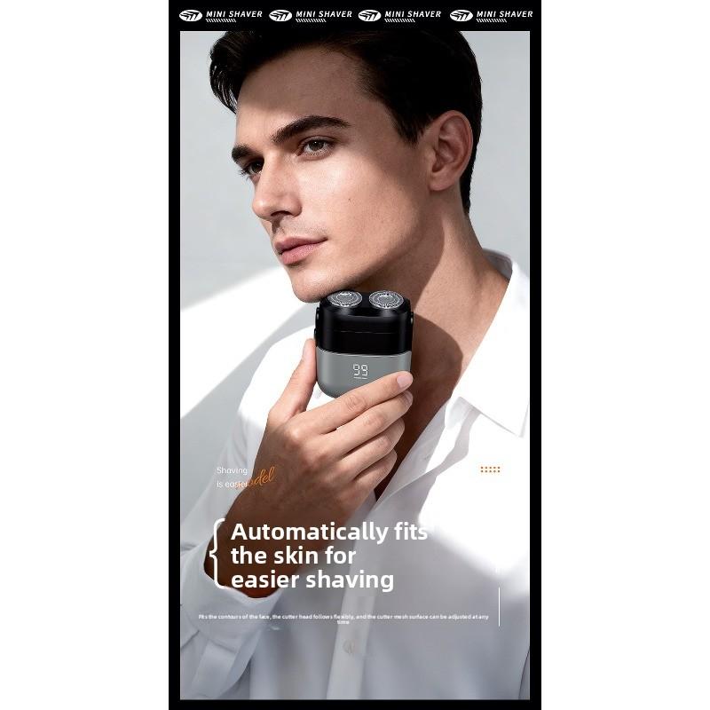 Electric Razor with Super Clean and Rechargeable Feature for Men. Miniature Shaving Knife for Convenient Beard Trimming.
