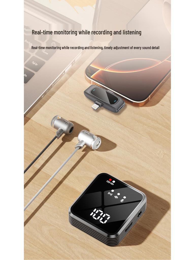 A100 Wireless Lavalier Microphone: Outdoor Use, Multi-Platform Streaming, Audio Recording, Noise Reduction, Includes Battery.