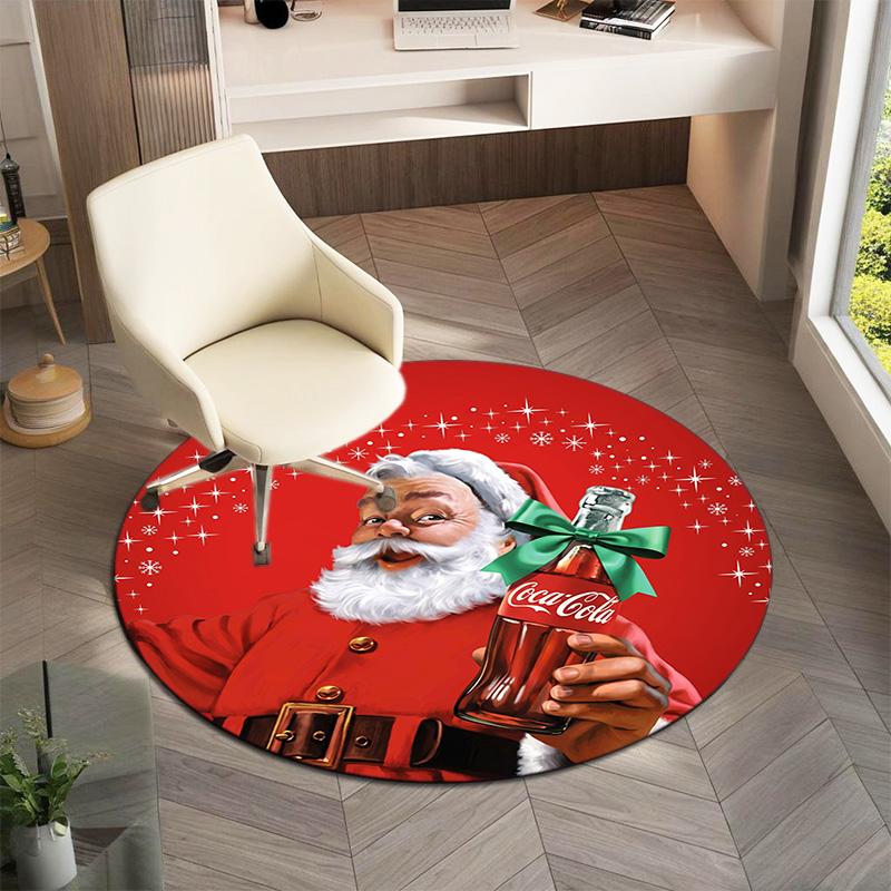 Christmas Gift Halloween Theme Bear Truck Coca Cola Round Carpet Soft Home Decoration Corridor Table and Chair Anti Slip Outdoor Floor Mat Carpet H14