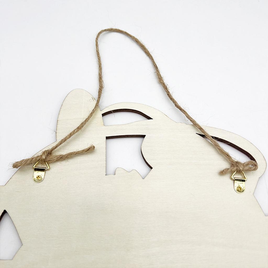 Cartoon Wooden Decoration Door Number Easter Bunny Pendant