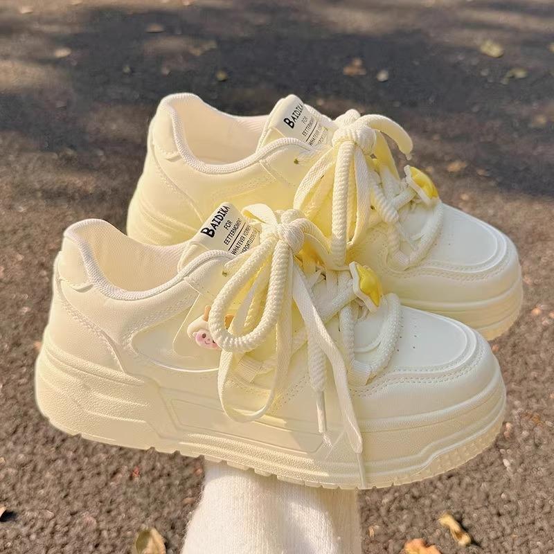 Girls 2025 Spring New Student Casual Shoes Versatile Children's Shoes Soft Sole Wear-resistant Sports Shoes Small White Shoes