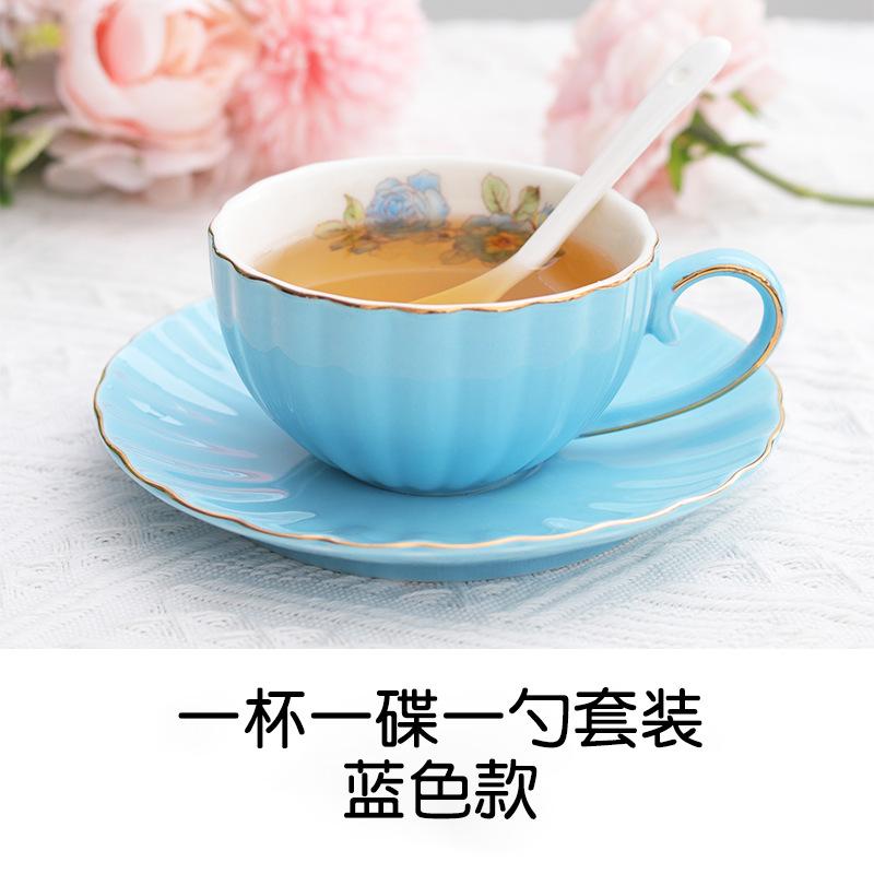 

Ceramic Pumpkin Coffee Cup Light luxury ins latte black tea mug Home office minimalist afternoon tea set porcelain tea cups 101-200ml синий