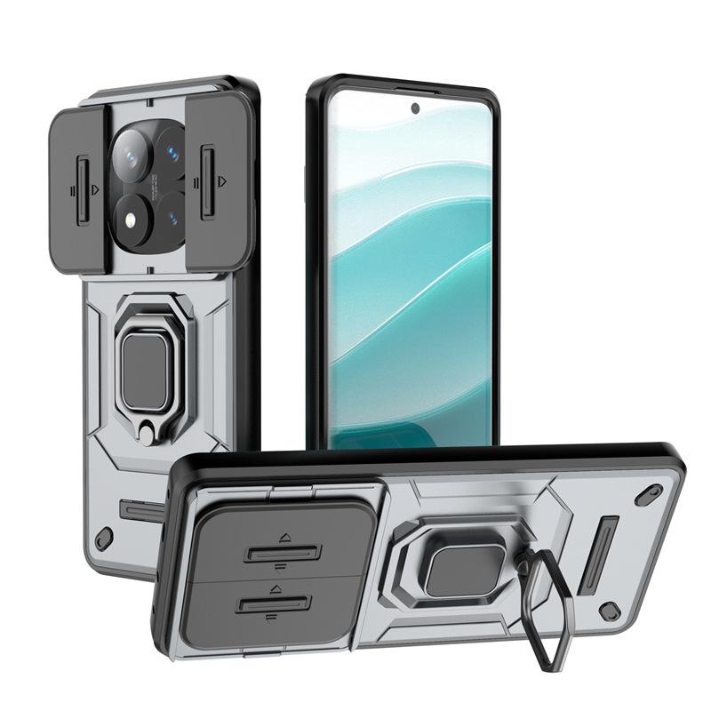 Battle Bear Case for Xiaomi Redmi Note 15 Pro, Redmi Note 14, and Note 13 with Push-Window and Bracket Feature.
