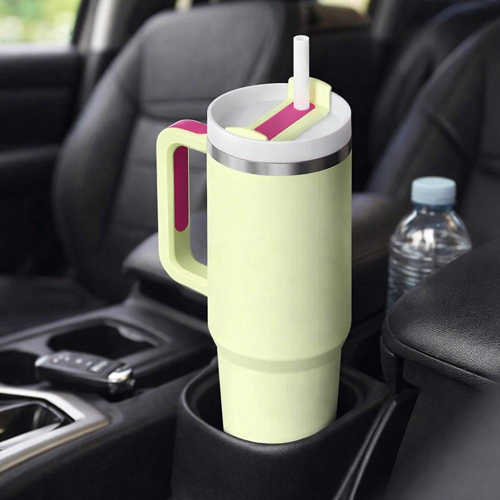 Insulated Tumbler with Handle and Straw Lid, 40oz Large Capacity Travel Mug, Stainless Steel Vacuum Cup for Cold Drinks