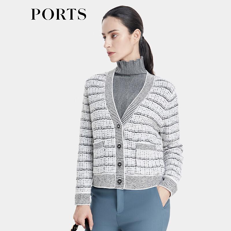 PORTS Women's V-Neck Long Sleeve Knitted Cardigan