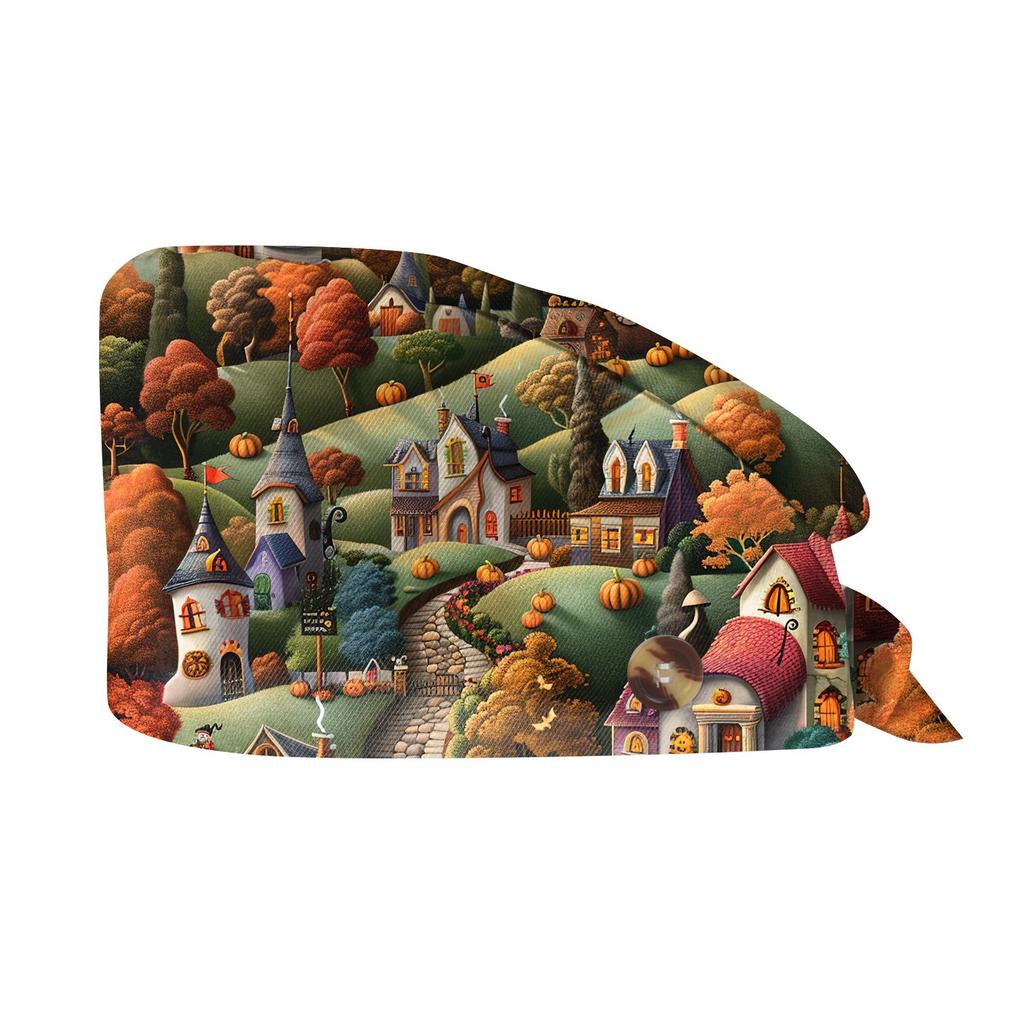 Fashion Halloween Print Work Hat Casual Wash Hat Bag Cap