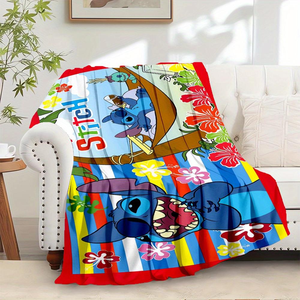 

1pc Flannel Hawaiian Style Cartoon Stitch Bed Cover Rug Sofa Blanket Gift Home Decor 75x90cm