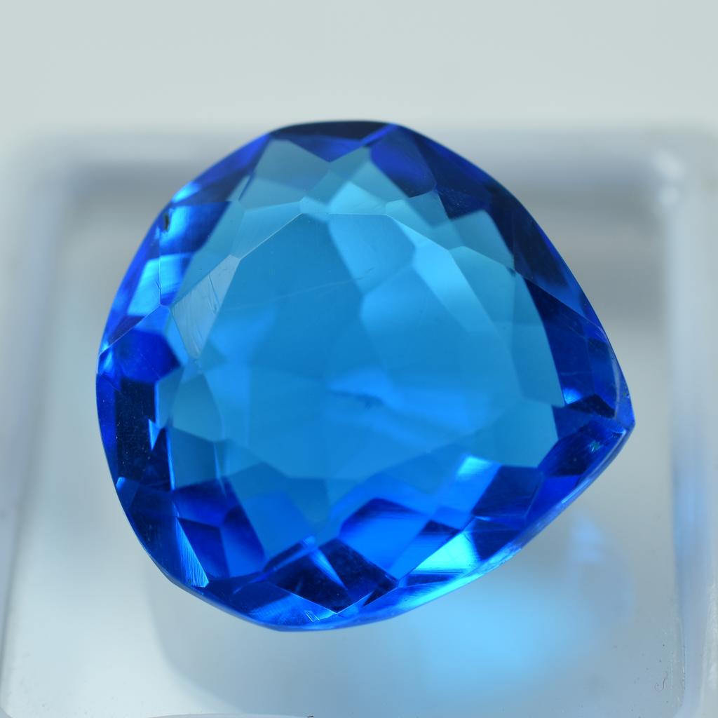16.70 Ct Lab-Created Pear Ocean Blue Aquamarine Loose Gemstone A++