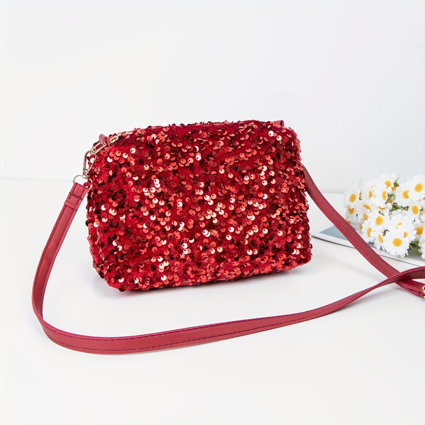 

Women s Small Purse with Zipper Closure Bag Party Accessory красный