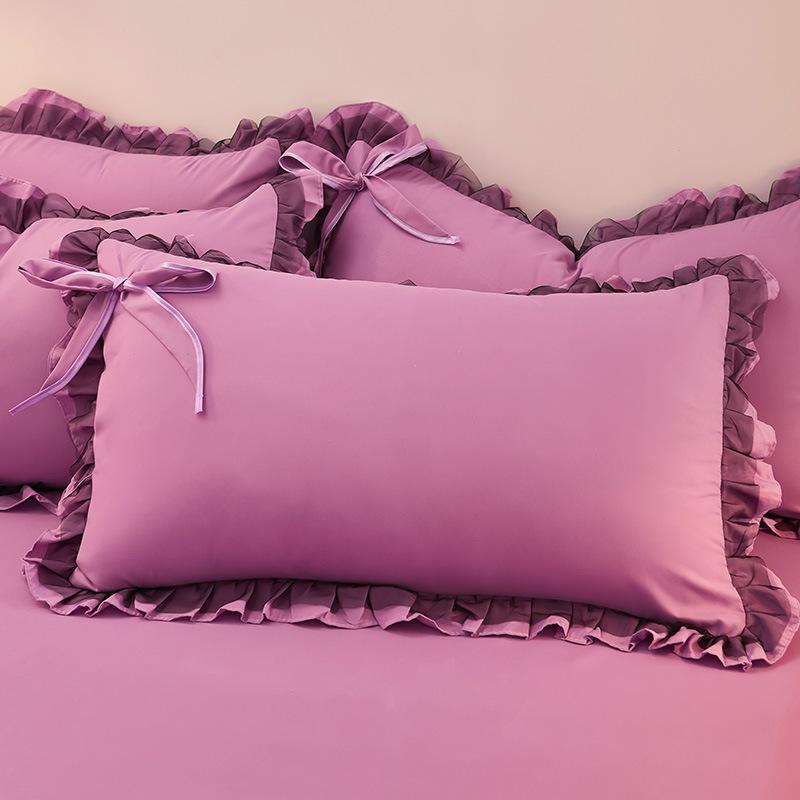 48*74cm Princess Style Pink Cake Layered Lace Pillowcase Splice Ruffle Edge Pillowcase European Style Hotel Home Bedding PillowsProtective Covers