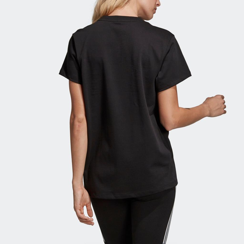 Adidas Originals Boyfriend Tee Logo Print Sports Round Neck Short Sleeve T-Shirt Women Tops Black DX2323