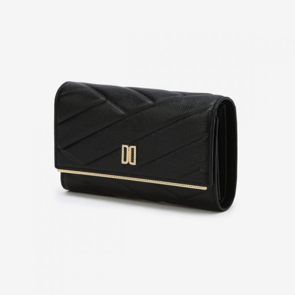 

Daks Black Carlisle Pattern Gold Dd Logo Cowhide Wallet Single option