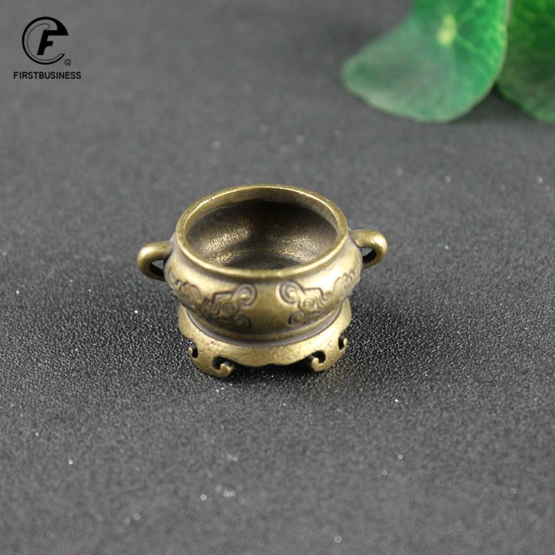 Pure Copper Small Beast Face Incense Burner Brass Mini Pocket Chinese Style Hollow Incense Cute Buddhism Desk Home Decor Burner