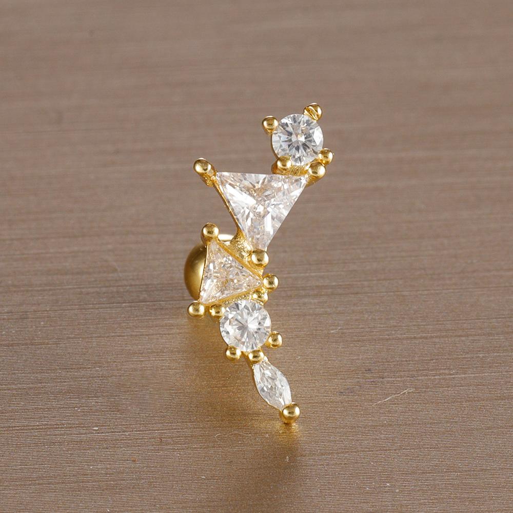 1PC 6 Styles Stainless Steel Mini Zircon Cartilage Piercing Stud Earring For Women Helix Tragus Piercing Women's Body Jewelry