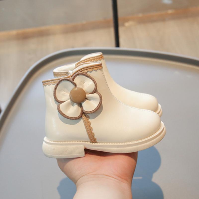 Girls' Velvet Cotton Boots Autumn and Winter Children's Warm Short Boots Girls Boots