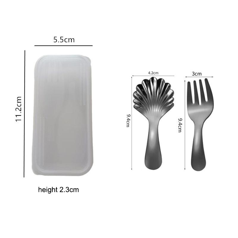 Stainless Steel Mini Portable Spoon Fork Tableware Outdoor Camping Cutlery Set For Lunch Hiking Camp Cooking Supplies