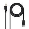 NANO CABLE USB 2.0 Extension Cable Nanocable 10.01.0202-bk/ Usb Male - Usb Female/ 1m/ Black