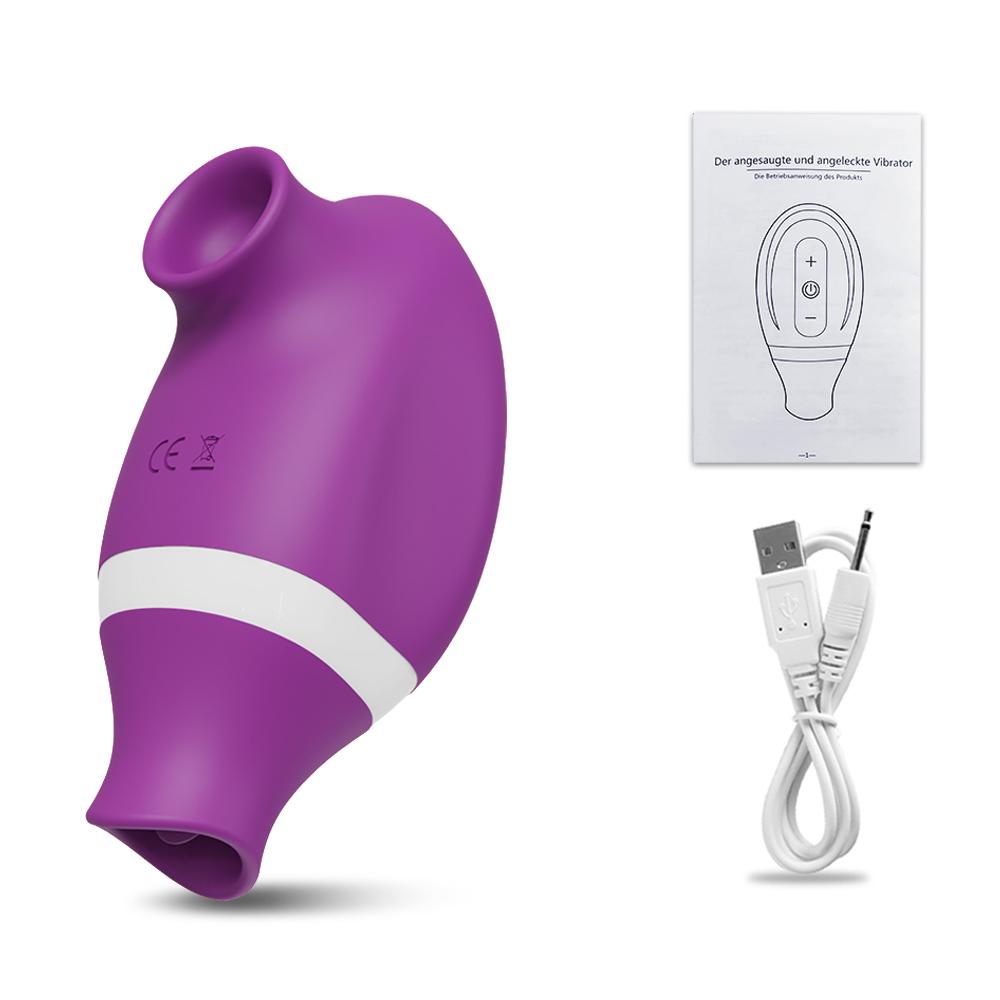 Clit Sucker Vibrator Clitoris Nipples Stimulator for Women 2-in-1 Sucking Tongue Licking Female Masturbator Sex Toy for Women