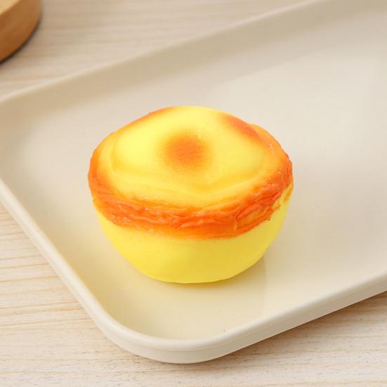Simulation Egg Tart Squeeze Toy Slow Rising Egg Tart Stress Ball Toy Decompression Realistic Food Fidget Sensory Toy