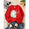 European sizes Girls Soft Crewneck Sweatshirt Cute White Bunny with Flowers Print, Casual All-Match, Ideal Holiday Present