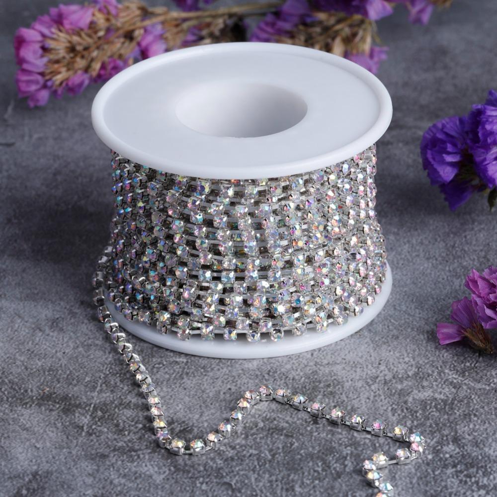 1PCS Close Trim Rhinestone Cup Chain 10 Yards Length Diamond Claw Chain  DIY Crafts