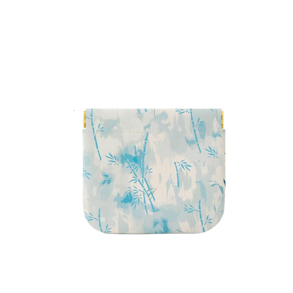 

Cosmetic Bag New Chinese Style Leaf Spring Bag Earphone Bag Makeup Bag Girls Blue(S)