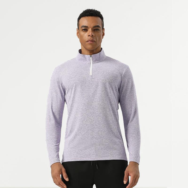 Men's Moisture-Wicking Half-Zip Long-Sleeve Henley for Hiking, Fitness, and Running