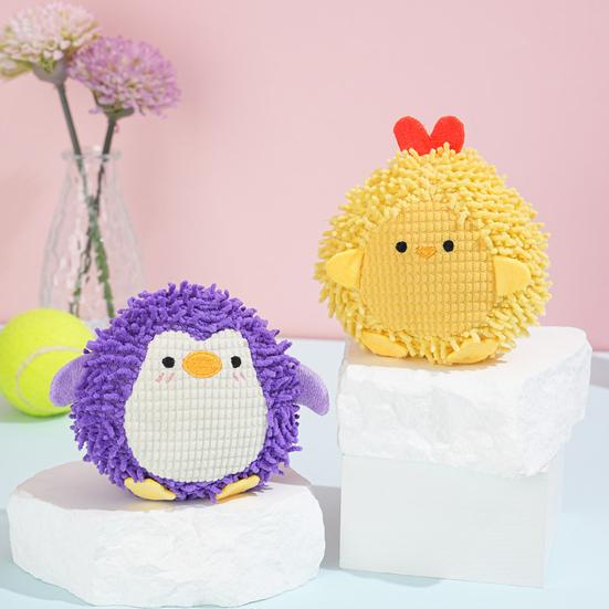 Plush Squeaky Dog Toy with Short Mop Velvet Interactive Stuffed Toy for Small Medium Large Breeds Cute Animal Soft Dog