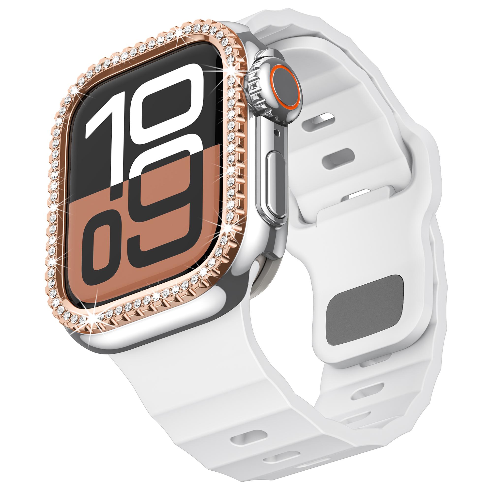 

Fluorubber Watch Strap for Apple Watch Series 10 Ultra 9 8 7 SE 6 5 4 3 2 1 46mm 49mm 45mm 44mm 42mm Wave Band White