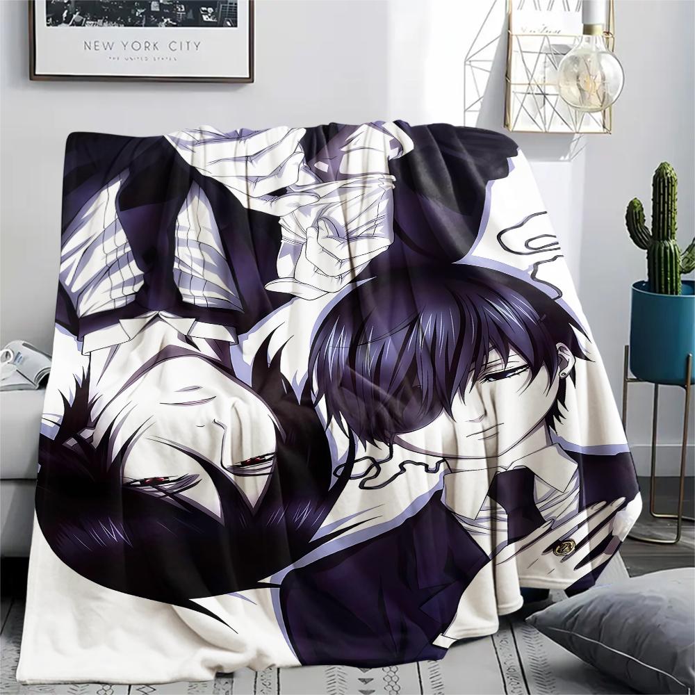 1PC Black Butler Print Flannel Blanket, High quality All Seasons, Home Decor, Warmth and Comfort, Perfect for Christmas Gifts