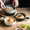 Baking Oven Cheese Baked Rice Salad Bowl Creative Anti Scalding Single Handle  Noodles In Soup Owl Instant Noodle  Fruit Bowl
