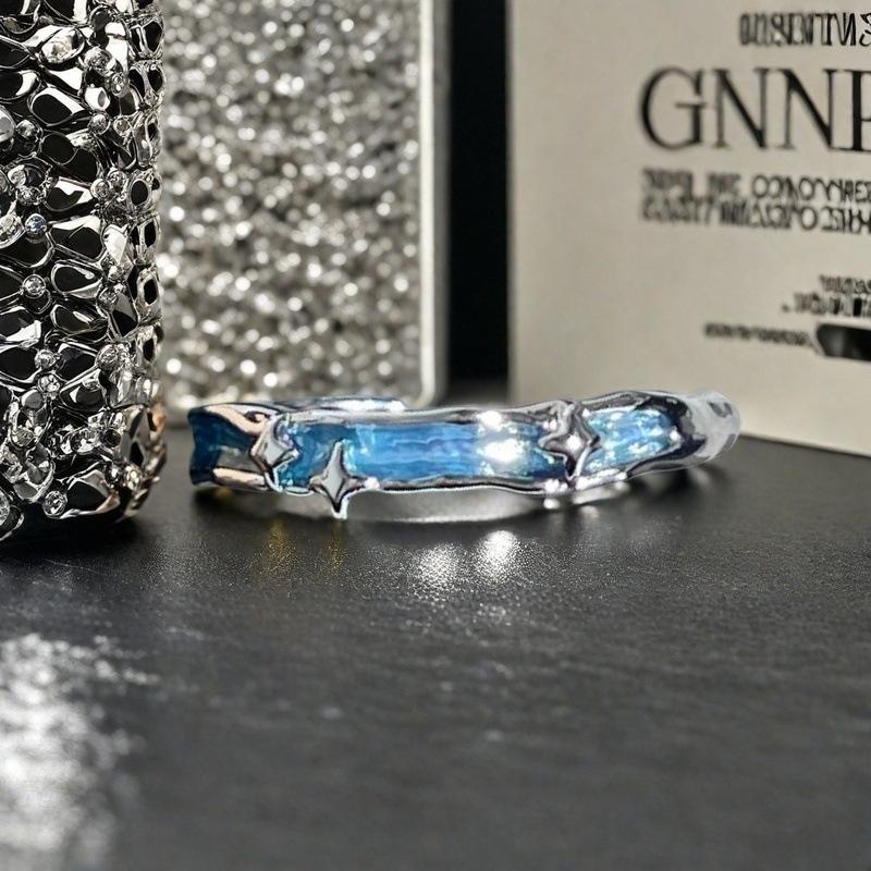 Синяя Капля Масла Бабочка Открытое Кольцо Неправильной Формы Легкая Роскошь Высокое Чувство Нишевая Персональность Кольцо Adjustable opening