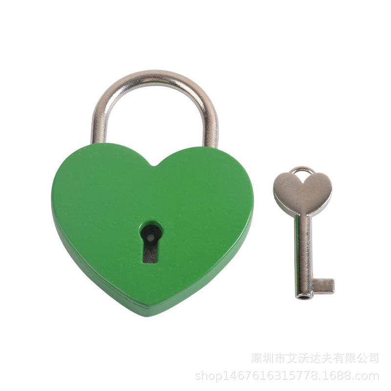 Heart Lock Vintage Metal Padlock Luggage Bag Suitcase Box Lock With Key Wedding Lover Diary Book Handbag Lock Promotion Gifts