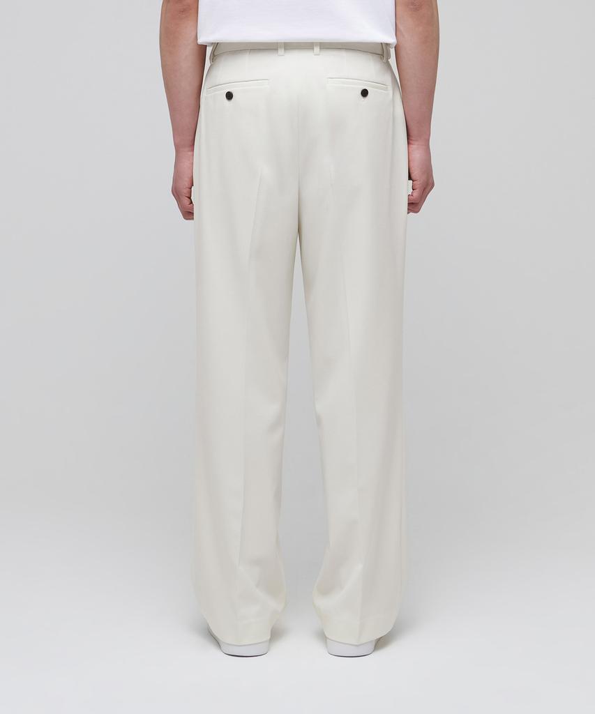 Musinsa Standard Lightweight Real Wide Hidden Banding Slacks [Cream]