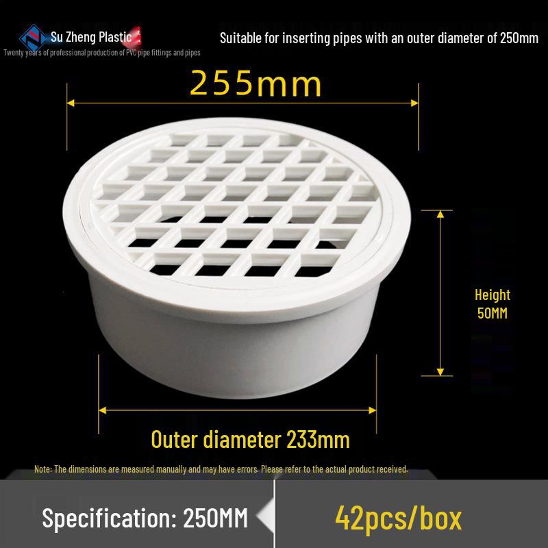 Straight Drop PVC Floor Drain - Round Insert Type (50/75/110/160)
