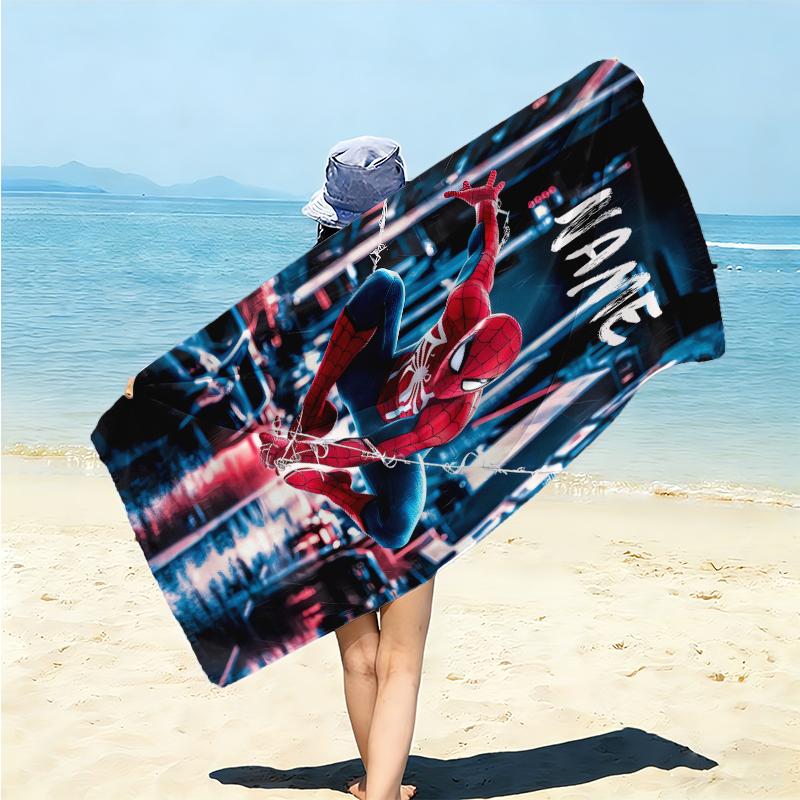 Personalized "Captain America: Thunderous Hero" Beach Towel Microfiber Beach Towel Thin Absorbent for Beach Swimming Yoga Bath Sports. 0910112