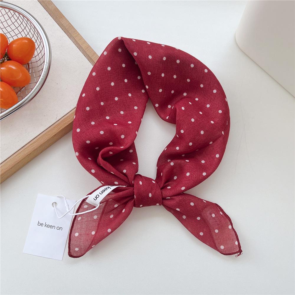 55 Floral Small Silk Scarf: Spring/Summer Korean Fashion Headscarf, Decorative Hairband, Paisley Neckerchief