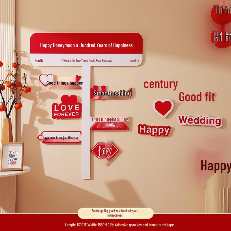 Wedding Living Room Decoration Set: Our Family's Happiness KT Board Wall for New House Photo Area