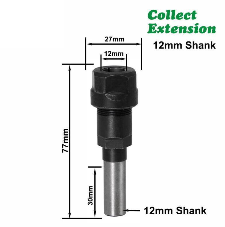 Router Collet Extension Engraving Machine Extension Rod 1/4" 8mm 12mm 1/2"Shank Bit