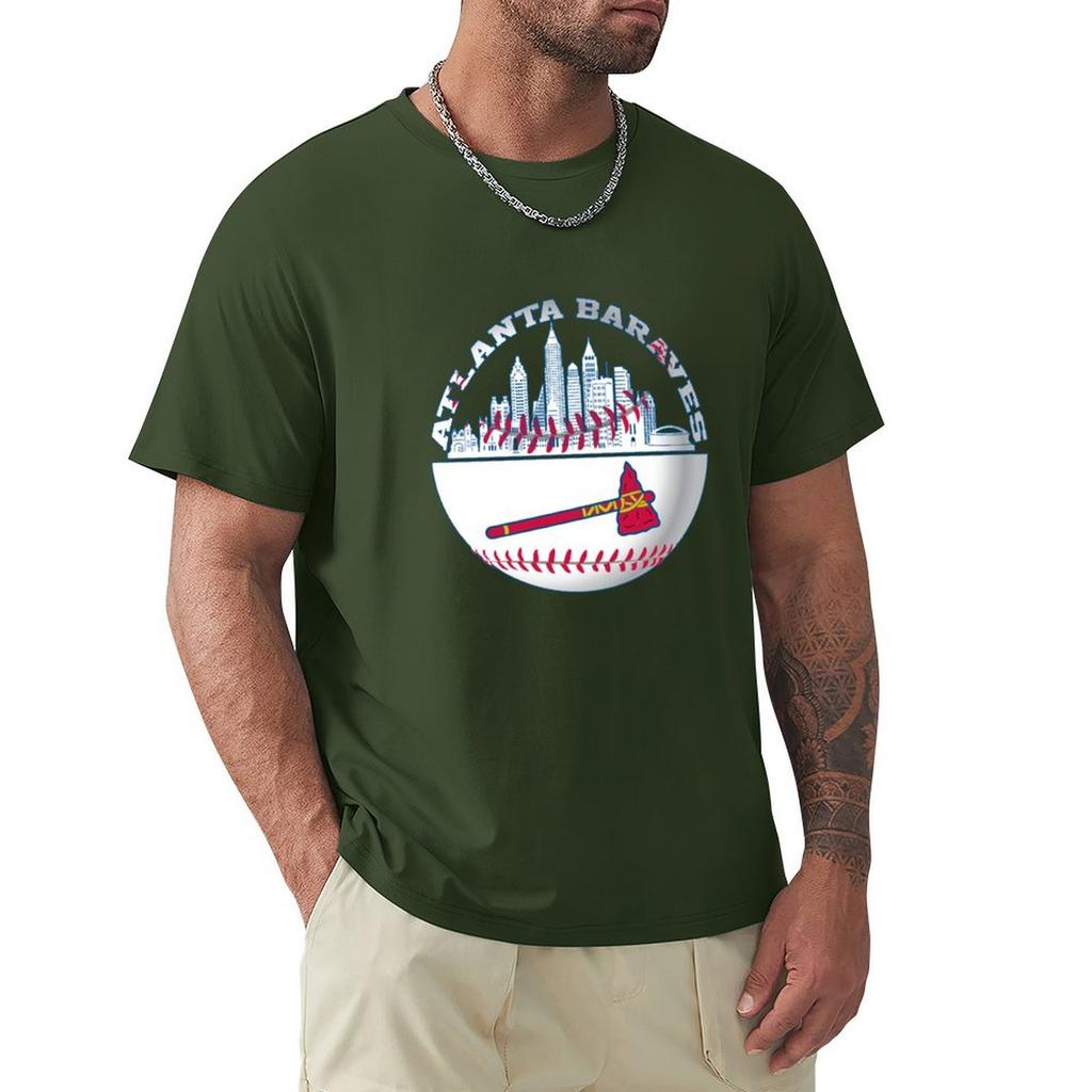 Atlanta Baseball Postarzana Koszulka na Dzień Meczu Brave szybkoschnące koszulki koszulki z grafiką męskie koszulki z grafiką hip hop