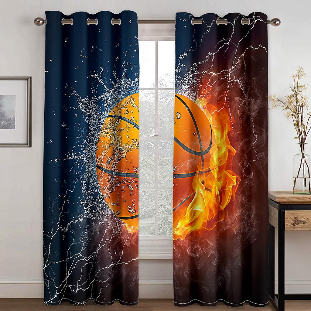 3D Digital Print Printing Ball Game Sports Style Sunshade Curtain Boy Bedroom Space Balcony Area Living Space Home Decorative Piece Curtain