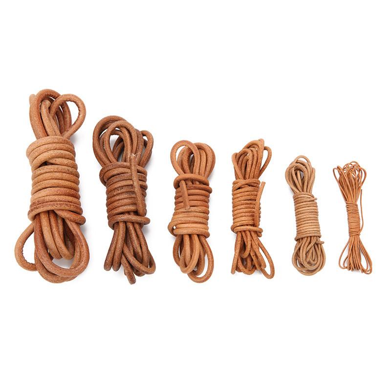 

2meters 1 2 3 4 5 6mm Round Flat Genuine Leather Cord Black Brown Color Leather Rope String Diy Bracelet Necklace Jewelry Making 1mm природний