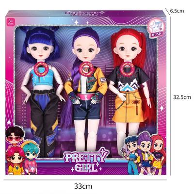 Chanson Thème Musique Yeux 3D K-POP Chasseuse de Sorcières Groupe de Filles Poupée Jouet 12 Pouces Solide 15 Articulations