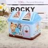 Metal House Shape Piggy Bank with Key Lock Coin Safe Storage Box House Coin Box  Birthday
