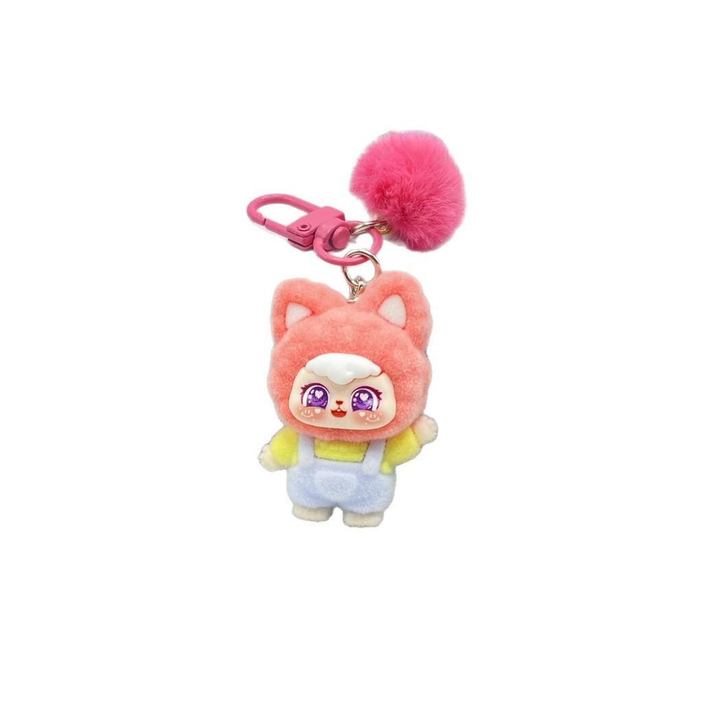 Lucky Cat Keychain Plush Toy With Handwave Design For Gift And Decor