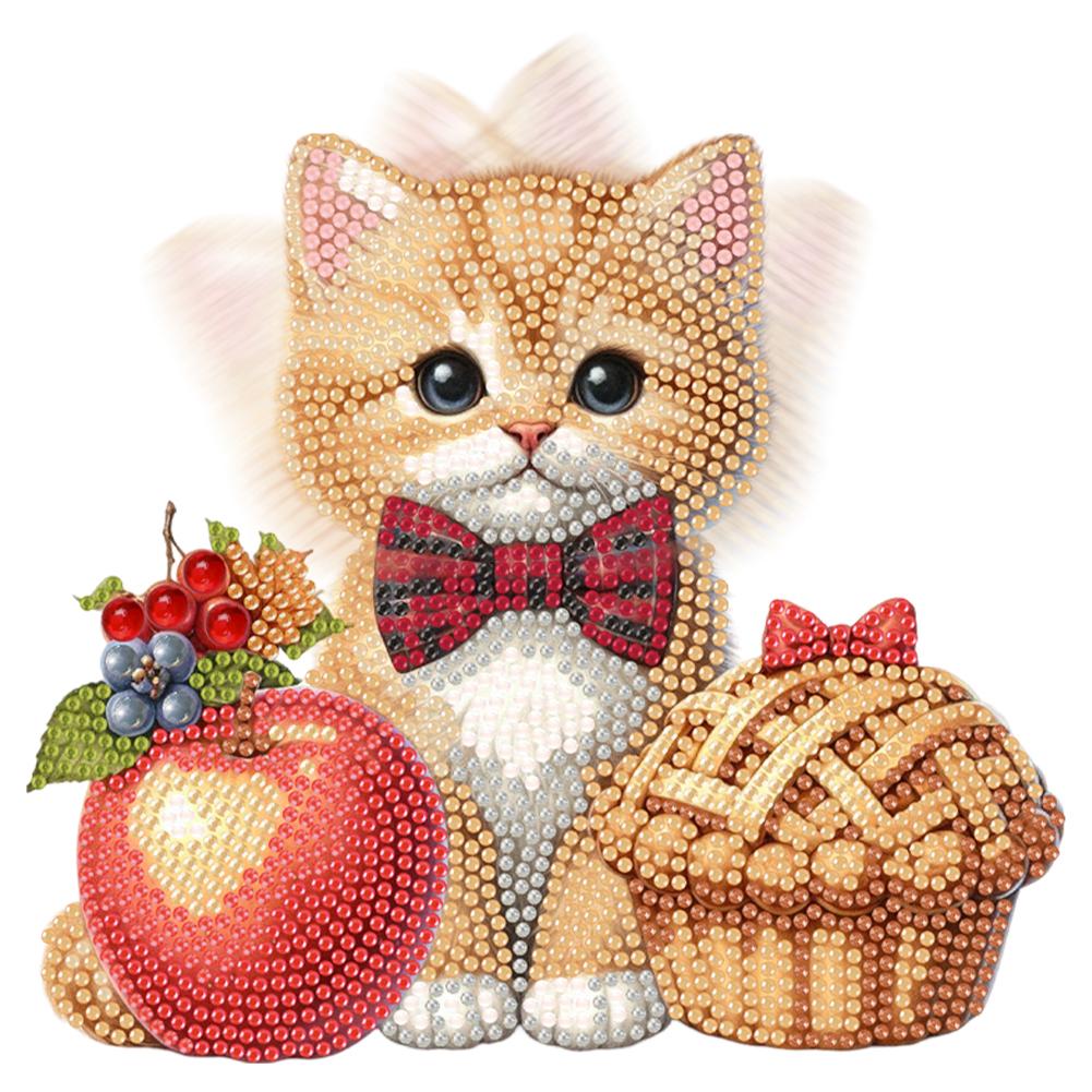 2D Flat Cat DIY Shaking Head Cat Food Diamond Painting Desktop Decorations