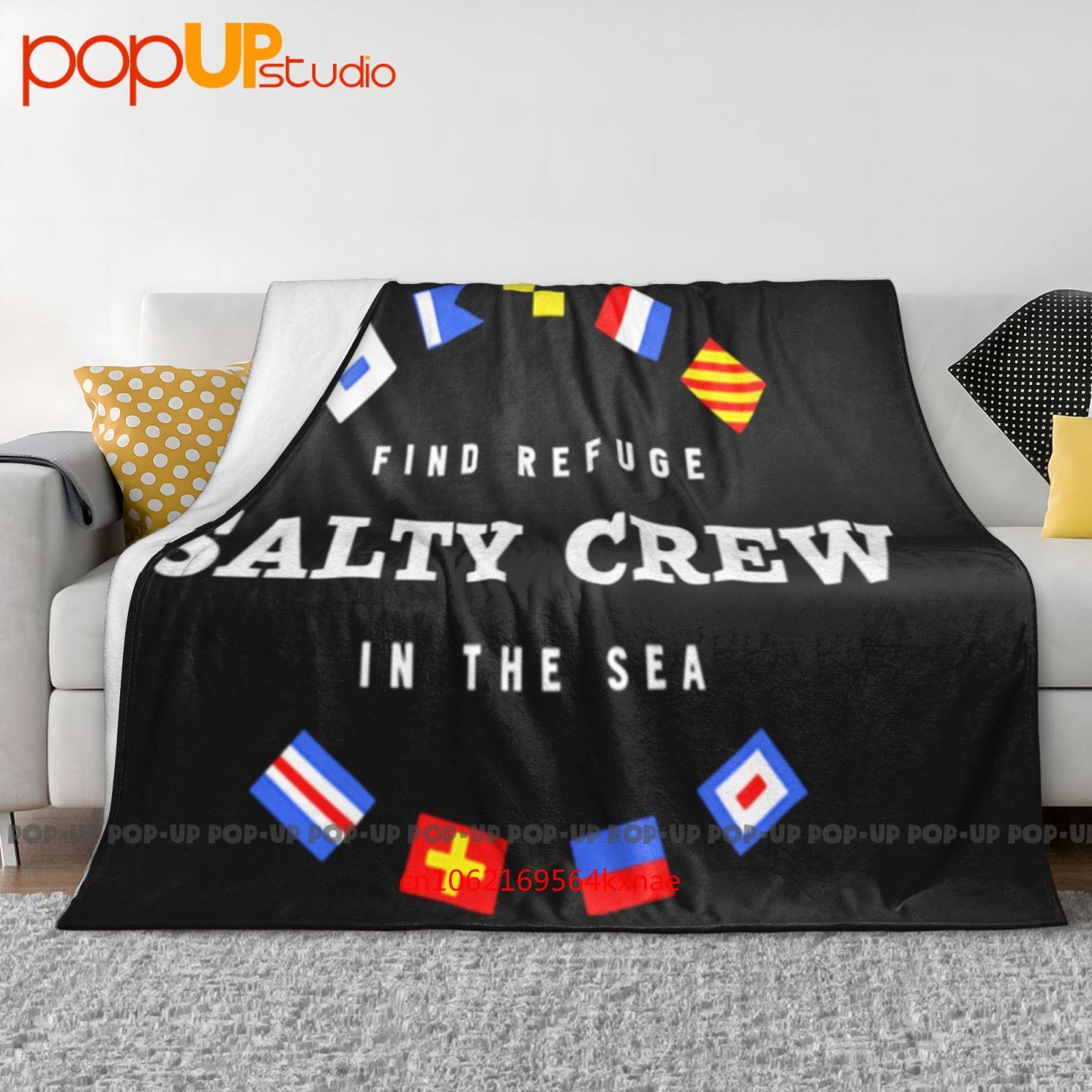 Salty Crew Find Refuge In The Sea Nautical Flags Ultra-Soft Blanket Quilt Winter Sofa Cover Bed Covers 30x40in