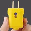2-Prong Heavy-Duty Industrial Electric Plug Flame-Retardant Drop Resistant Yellow for Commercial Power Use