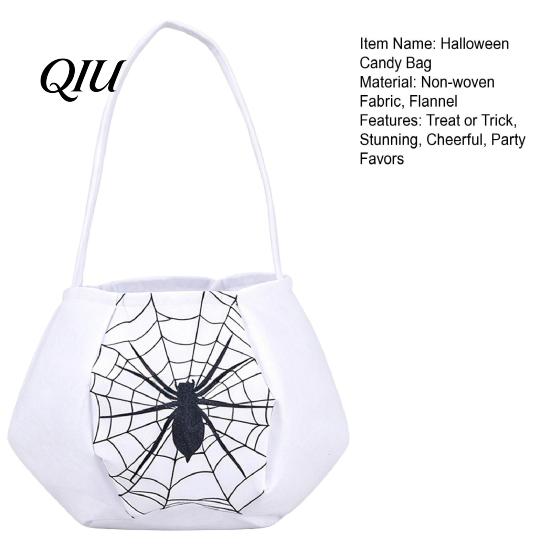 Halloween Party Supplies Cute Treat or Trick Bag with Handle for Kids, Reusable Non Decoration Woven Candy Goodie Bag, Soft Handbag Basket Favors Home