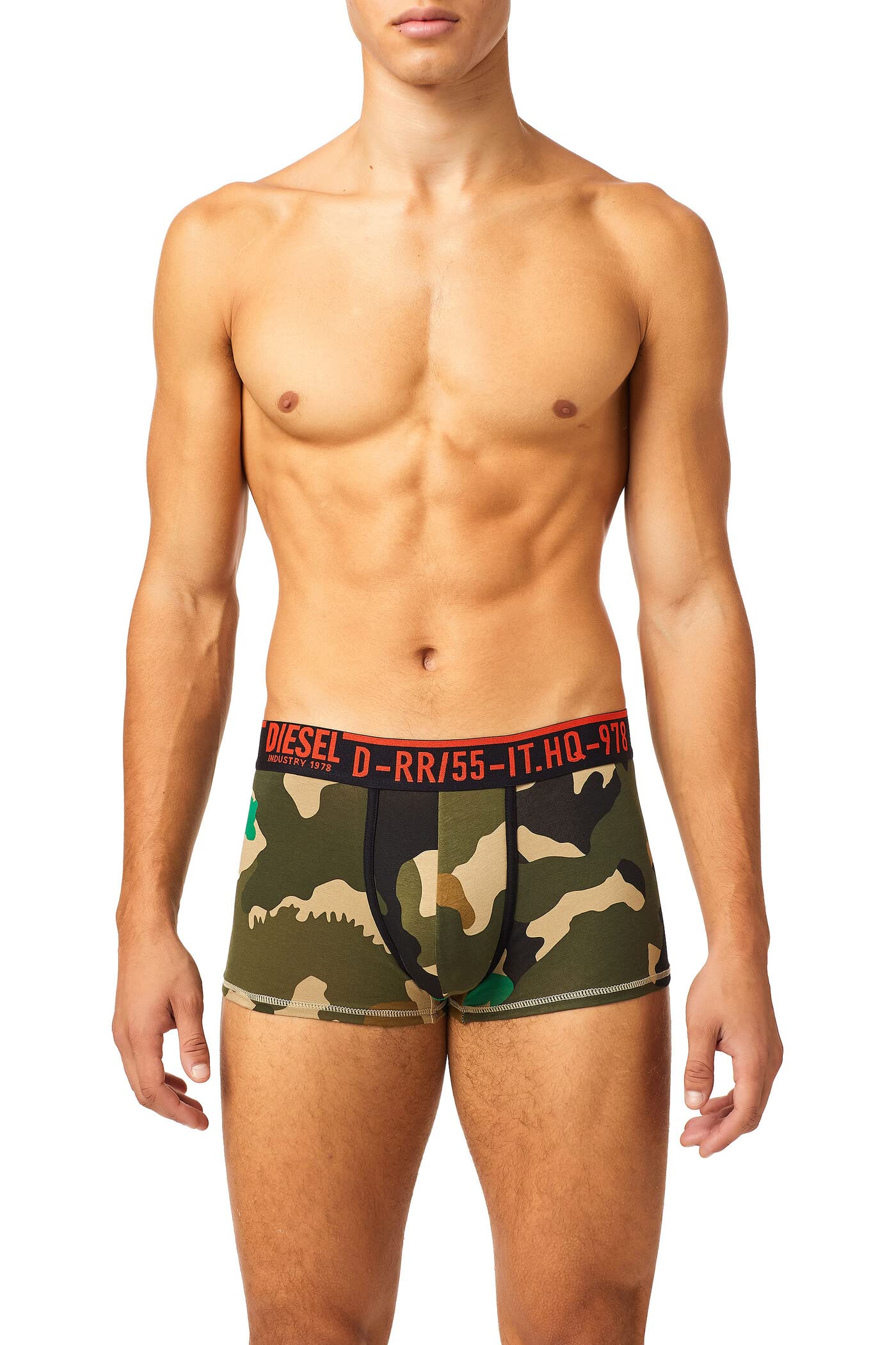 

Diesel Men s Camouflage Boxer Shorts with Logo, Size S, Green Camouflage, 00SJ540AEAV, E2531